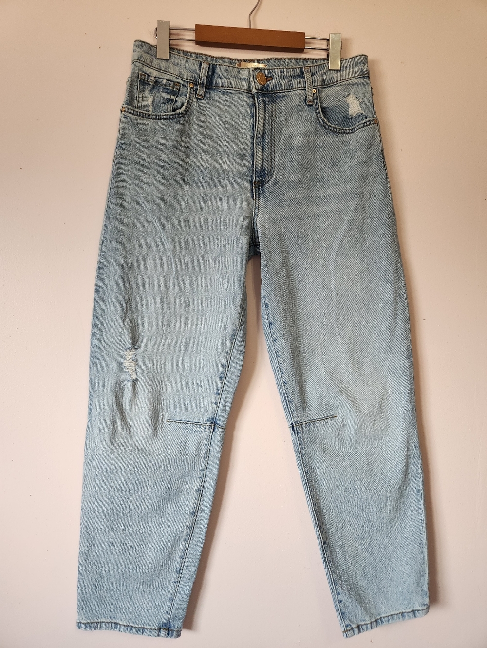 Kut from the Kloth Ashley High Rise Slouchy Barrel Leg Distressed Jeans 4 EUC